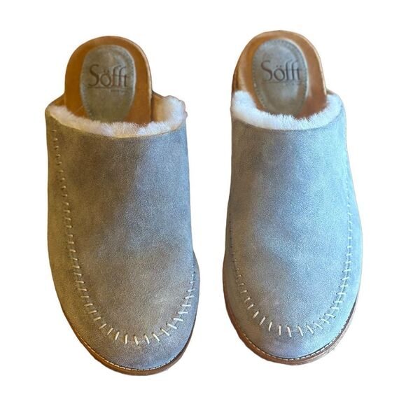 SOFFT Bellflower Genuine Shearling Clog Size 7.5 - Picture 2 of 8